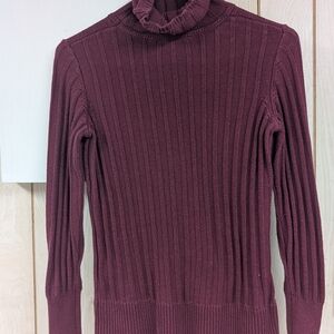 Simply Vera Vera Wang Ribbed Cowl Neck Sweater - Plum